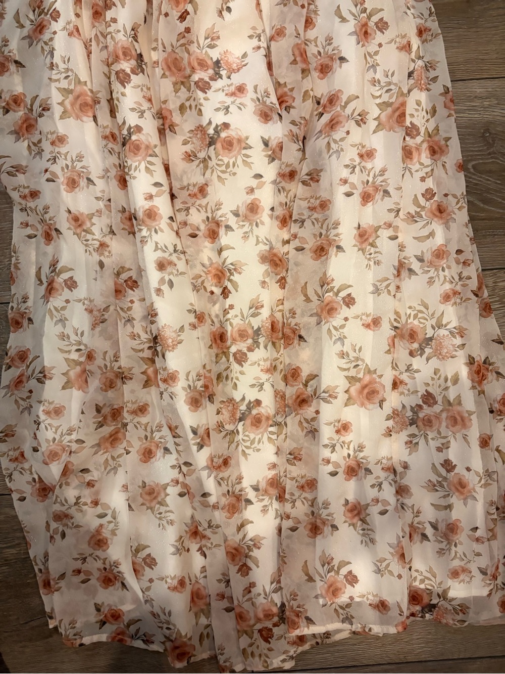 Worth Floral Smocked Midi Dress - Cream & Peach Floral - Picture 5 of 14